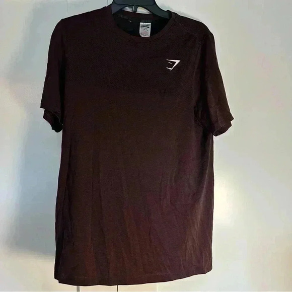 NWOT Gymshark vital seamless workout tee T-shirt burgundy medium regular fit - Picture 1 of 9